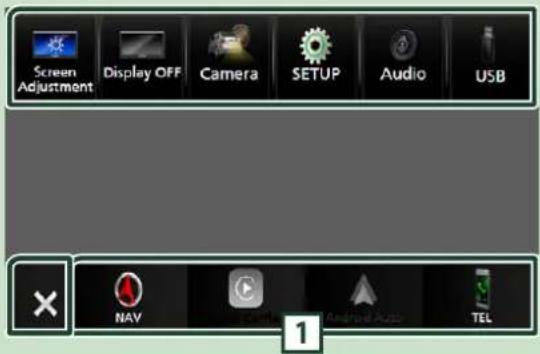 Screen Adjustment Display OFF Camera SETUP Audio USB NAV 1 Télé Audio TEL