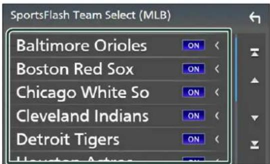SportsFlash Team Select (MLB) Baltimore Orioles ON Boston Red Sox ON Chicago White So ON Cleveland Indians ON Detroit Tigers ON Houston Action ON