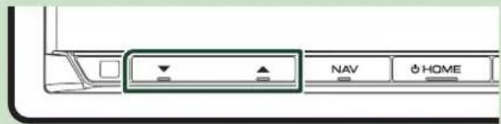 Diagram showing vehicle interior layout with labeled directional buttons: NAV and HOME