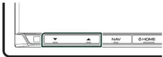 Diagram showing a vehicle's front panel with navigation buttons labeled NAV and HOME