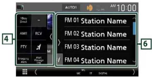 10key Direct AME RCV PTY Emergency Alerts Alert Message Ioo FM 01 Station Name FM 02 Station Name FM 03 Station Name FM 04 Station Name MC ST DIGITAL