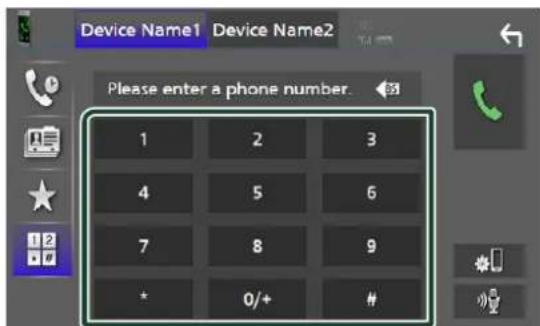 Device Name1 Device Name2 Please enter a phone number. 1 2 3 4 5 6 7 8 9 * 0/+ #
