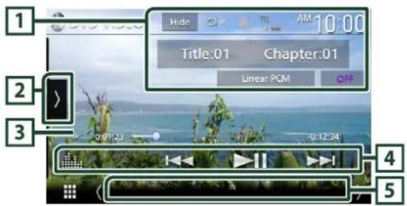 1 2 3 Hide TOL AM 10:00 Title:01 Chapter:01 Linear PCM OFF 0:01:23 -0:12:34 4 5
