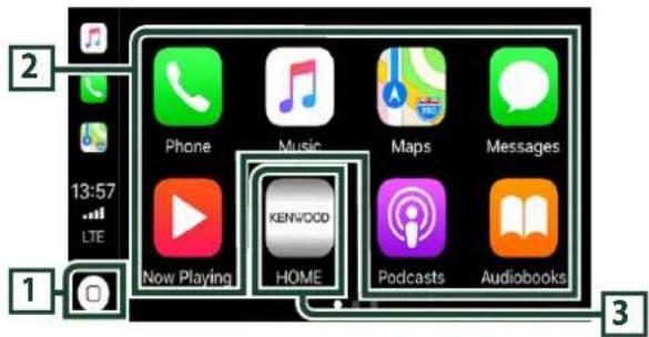 Phone Music Maps Messages 13:57 LTE Now Playing KENWOOD HOME Podcasts Audiobooks