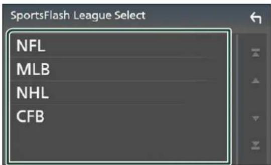 SportsFlash League Select NFL MLB NHL CFB
