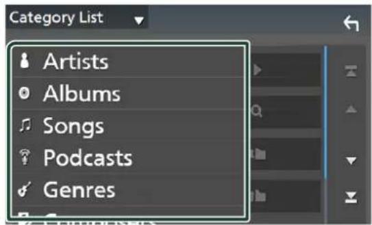 Category List Artists Albums Songs Podcasts Genres