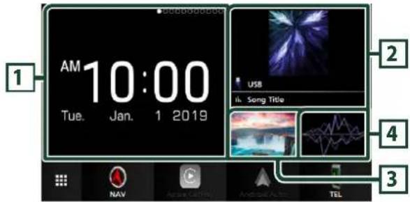 1 AM 10:00 Tue. Jan. 1 2019 2 USB 1k. Song Title 3 4 5 NAV TEL
