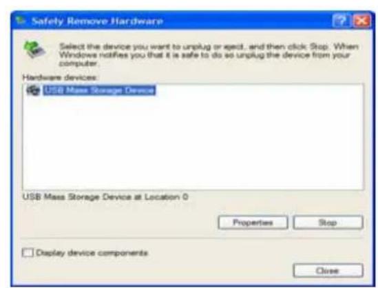 CURTIS MP4212 - Removing USB device - 2