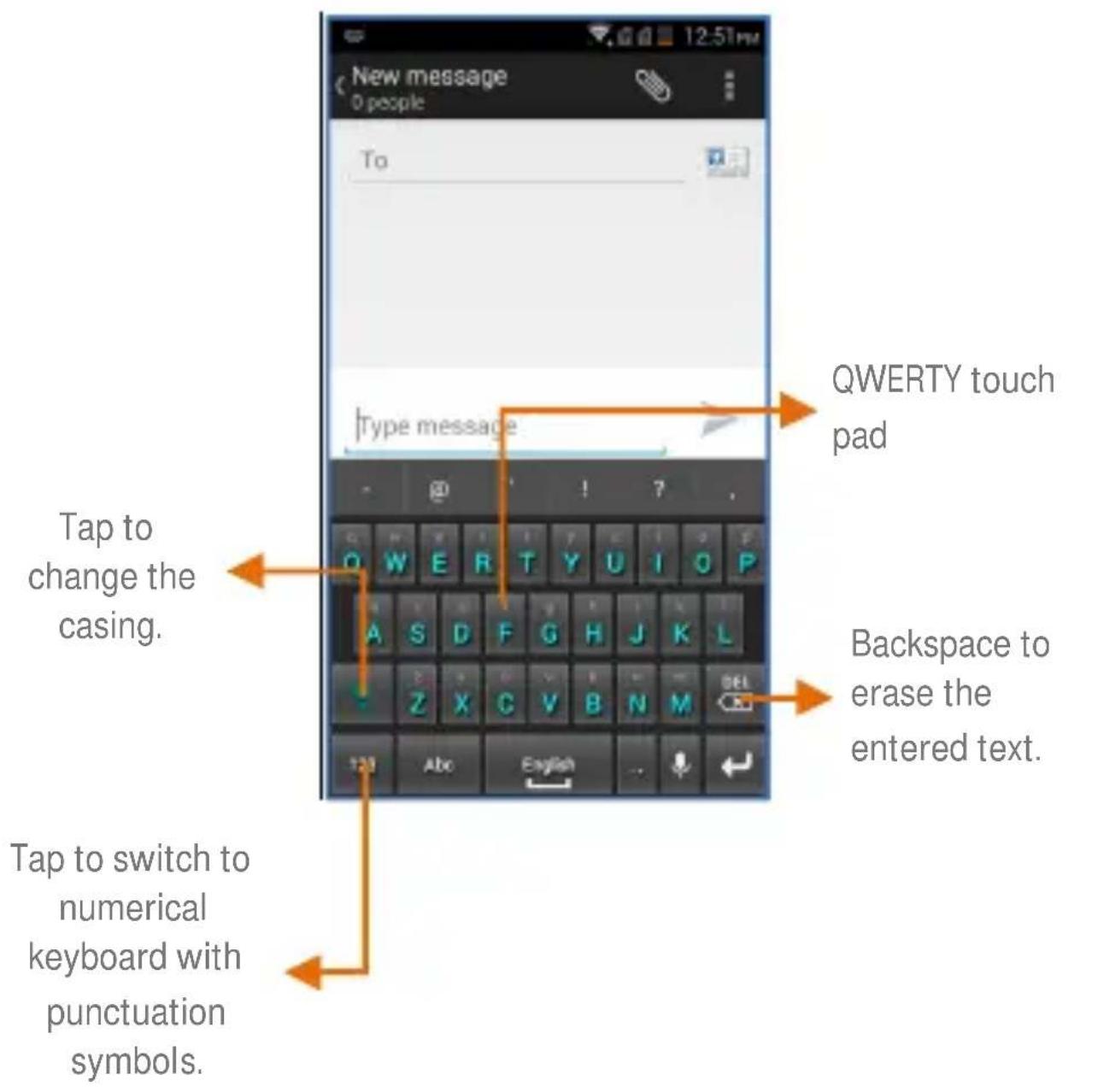 Micromax Bolt Q339 - Using the Onscreen Keyboard - 1