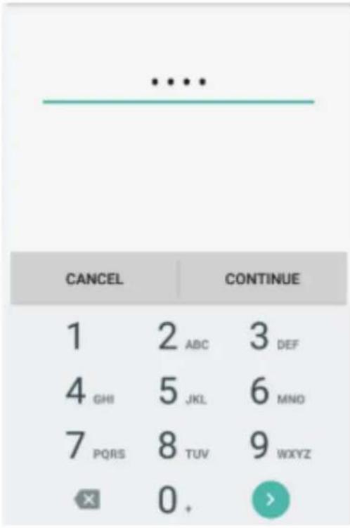 ... CANCEL CONTINUE 1 2 ABC 3 DEF 4_GHI 5_JKL 6_MNO 7_PQRS 8_TUV 9_WXYZ X 0_ > ...>