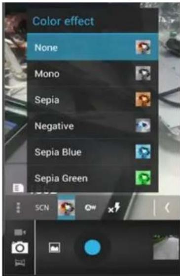 Color effect None Mono Sepia Negative Sepia Blue Sepia Green