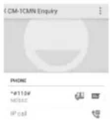CM-1CMN Enquiry PHONE *#110# MOBILE IP call