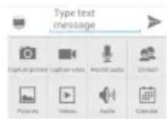 Type text message Capture picture Capture video Record audio Connect Pictures Video Audio Camels