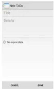 New ToDo Title Details ○ No explicit data CANCEL DOME