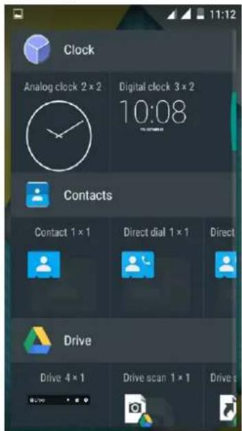 Clock Analog clock 2 x 2 Digital clock 3 x 2 10:08 Contacts Contact 1 x 1 Direct dial 1 x 1 Direct Drive Drive 4 x 1 Drive scan 1 x 1 Drives