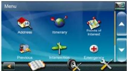 Menu Address Itinerary Points of Interest Previous Intersection Emergency