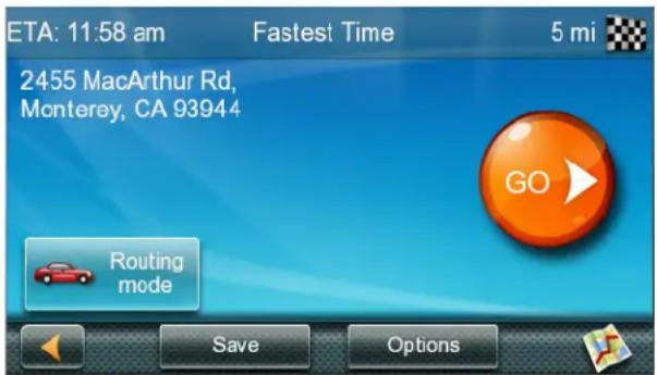 ETA: 11:58 am Fastest Time 5 mi 2455 MacArthur Rd, Monterey, CA 93944 GO Routing mode Save Options