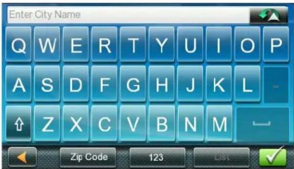 Enter City Name Q W E R T Y U I O P A S D F G H J K L ↑ Z X C V B N M Zip Code 123 List ✓