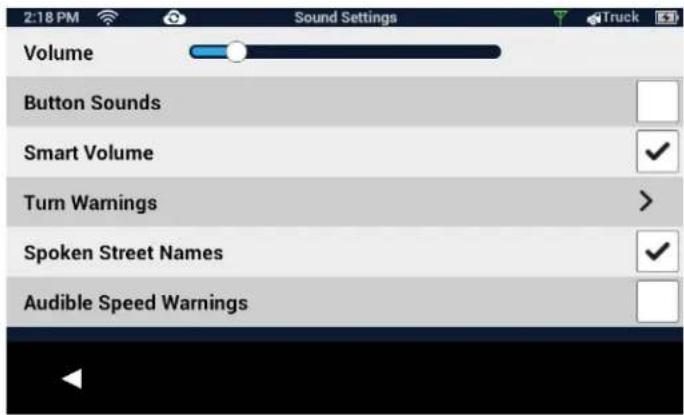 Volume Button Sounds Smart Volume Turn Warnings Spoken Street Names Audible Speed Warnings