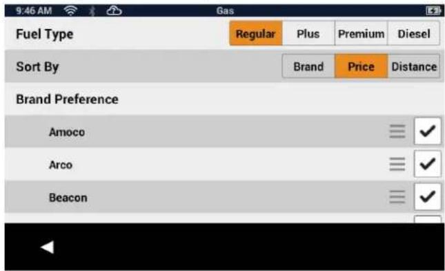 9:46 AM Gas Fuel Type Regular Plus Premium Diesel Sort By Brand Price Distance Brand Preference Amoco Arco Beacon