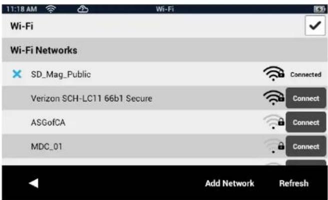 11:18 AM Wi-Fi Wi-Fi Networks SD_Mag_Public Verizon SCH-LC11 66b1 Secure ASGofCA MDC_01 Add Network Refresh