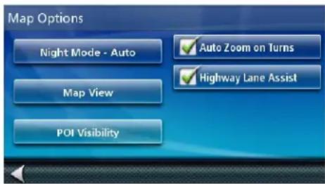 Map Options Night Mode - Auto Map View POI Visibility ✓ Auto Zoom on Turns ✓ Highway Lane Assist