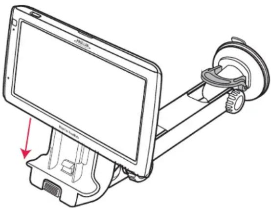 MAGELLAN RoadMate RV-9145T - Attaching the Magellan RoadMate receiver to the Car Cradle - 1