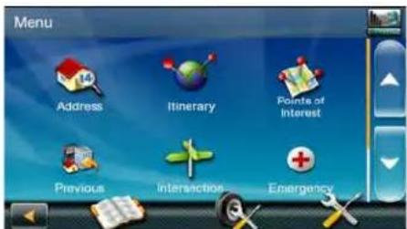 Menu Address Itinerary Points of Interest Previous Intersection Emergency