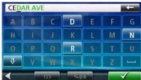 CEDAR AVE A B C D E F G H I J K L M N O P Q R S T U ↓ V W X Y Z — 123 %@& ✓