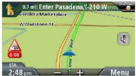0.7 mi: Enter Pasadena/1-210 W Glendora Marketplace W-Gladstone-St 0:08 EIA 2:48 pm One Ave Menu