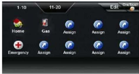 1-10 11-20 Edit One touch Home Gas Assign Assign Assign Emergency Assign Assign Assign Assign