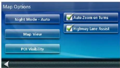 Map Options Night Mode - Auto Map View POI Visibility ✓ Auto Zoom on Turns ✓ Highway Lane Assist