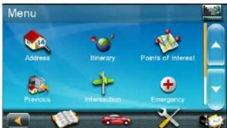 Menu Address Itinerary Points of interest Previous Intersection Emergency