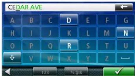 CEDAR AVE A B C D E F G H I J K L M N O P Q R S T U ↓ V W X Y Z — 123 %@