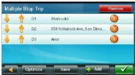 Multiple Stop Trip D1 Starbucks D2 558 N Hallock Ave, San Dima... D3 Arco Optimize Save Add