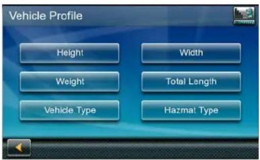 Vehicle Profile Height Weight Vehicle Type Width Total Length Hazmat Type