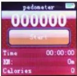 pedometer 000000 Start Time 00:00:00 OK: 0m Calories 0