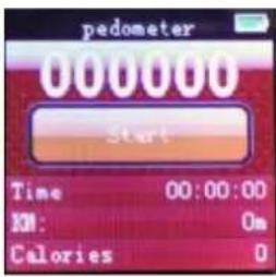 pedometer 000000 Start Time 00:00:00 100: 0m Calories 0