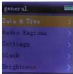 general Date & Time > Radio Regions > Settings > Black > Brightness >
