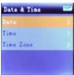Date & Time Date > Time > Time Zone >