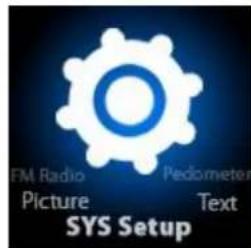 FM Radio Picture Pedometer Text SYS Setup