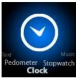 Text Pedometer Stopwatch Clock Music