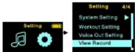 Setting System Setting Workout Setting Voice Out Setting View Record