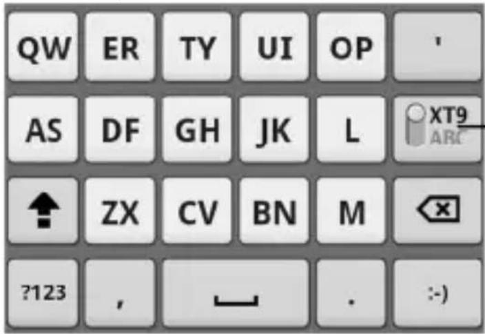 ZTE Idea 3G - XT9 Text Input - 3