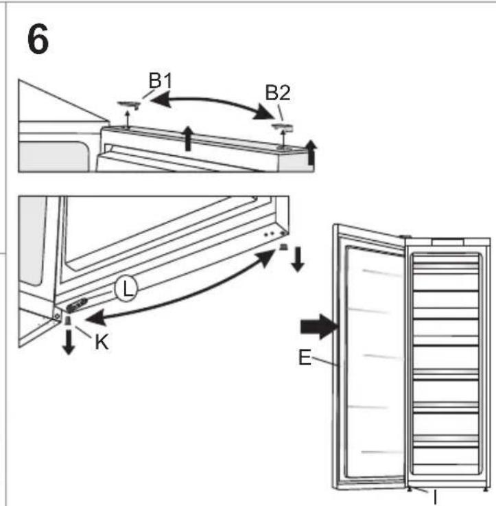 GORENJE FN6192PXUK - Replacing the hinged handle: - 8