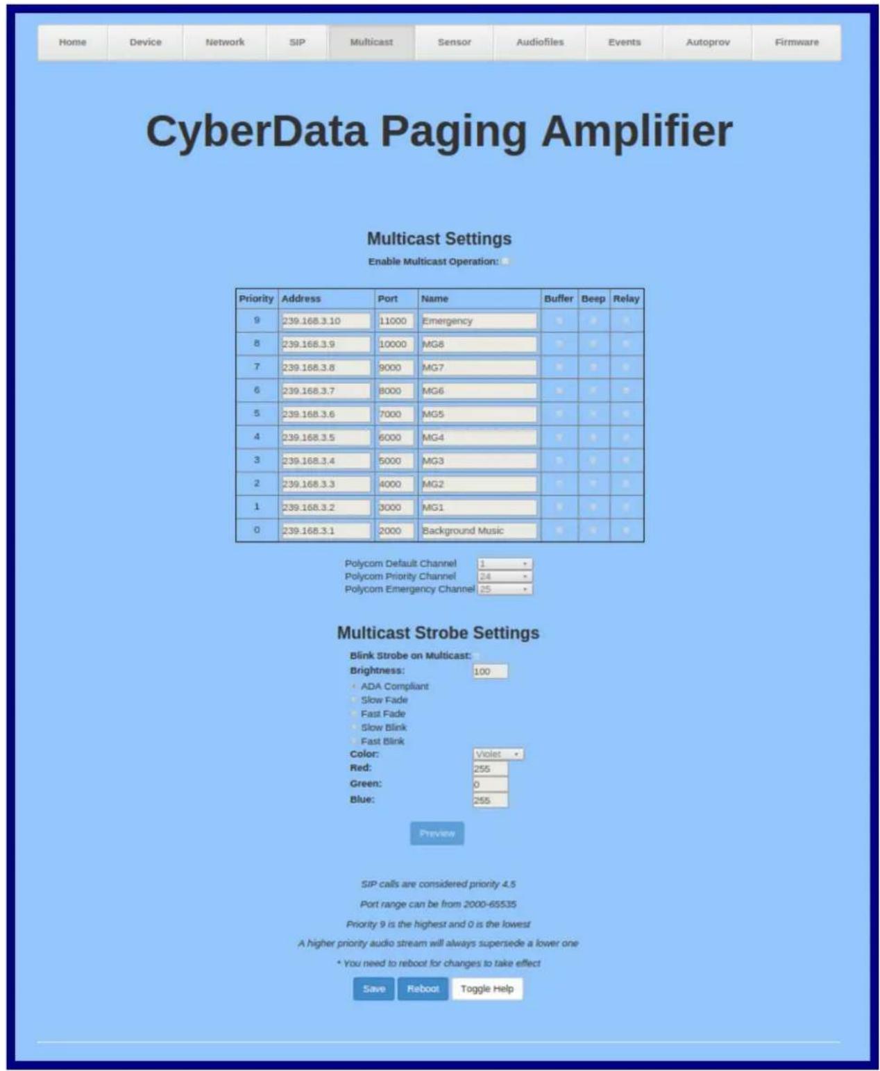 CyberData Systems 011405 - Configure the Multicast Parameters - 1