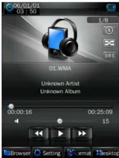 06/01/01 03:50 1/8 SRS 01.WMA Unknown Artist Unknown Album 00:00:16 00:25:09 15 Browser Setting Format Desktop