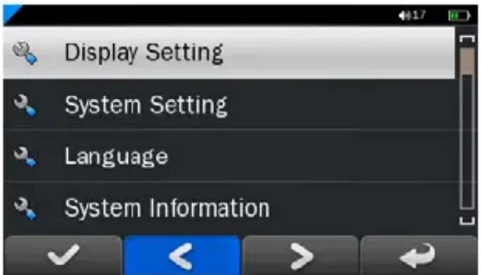 Display Setting System Setting Language System Information