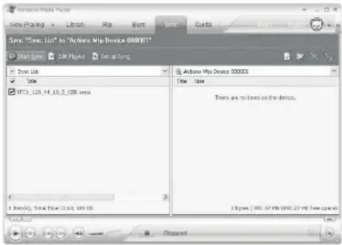 Sync: "Sync List" to "Actions Map Device 000001" Start Sync Edit Page Set up Sync Sync List Title SFC1_129_44_16_2_CER_Area Actions Map Device 000001 File Size There are no lines on the device. 1. Box(0): Total Time (0:10, 105:03) 1. Box(0): Total Time (0:10, 105:03)