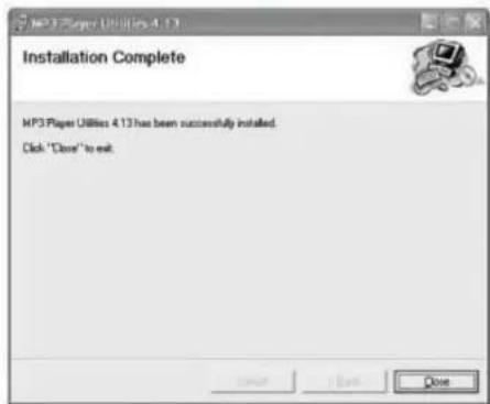 MP3 Paper Utilities 4.13 Installation Complete MP3 Paper Utilities 4.13 has been successfully installed. Click "Close" to exit.